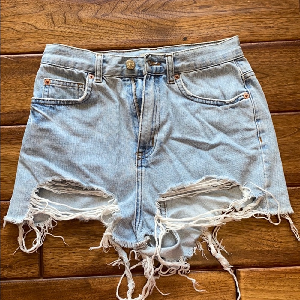 TOPSHOP Distressed Jean Shorts
